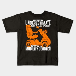 Funny Mobility Scooter Old Man Grandpa Gift Kids T-Shirt